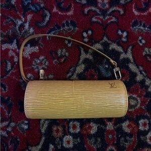 2000s Louis Vuitton Yellow Epi Leather Mini Papillon Pouch Hand Bag